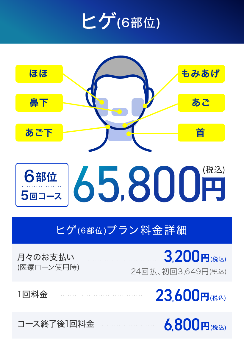 ヒゲ（選べる6部位）